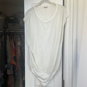 Free People Cream See-Through Bodysuit